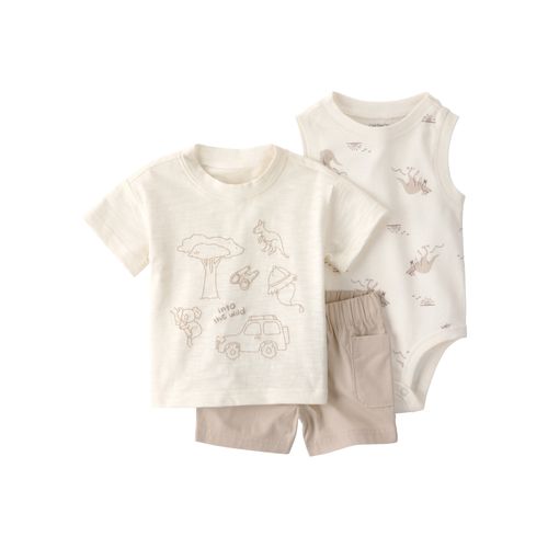 Carter´s Set 3 Piezas Body Musculosa Remera Mangas Cortas Short Into The Wild