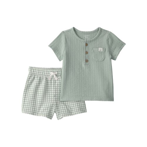 Carter´s Set 2 Piezas Remera Mangas Cortas Short Cuadrille