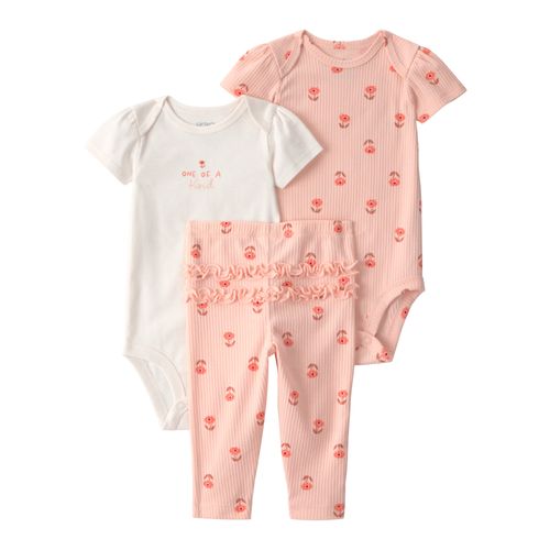 Carter´s Set 3 Piezas Bodies Mangas Cortas Pantalon Floral