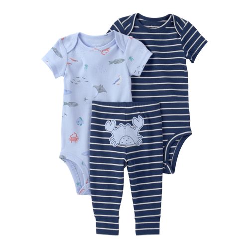 Carter´s Set 3 Piezas Bodies Mangas Cortas Pantalon Cangrejo