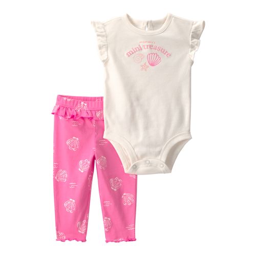 Carter´s Set 2 Piezas Body Mangas Cortas Volados Pantalon