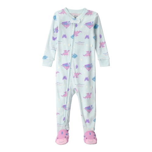 Carter´s Osito Pijama Algodon Cierre Dragon Rosa