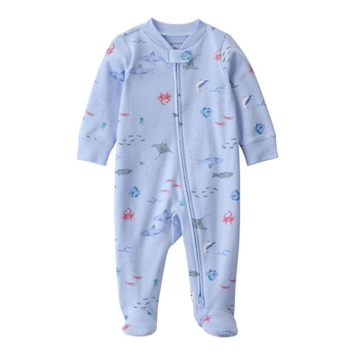 Carter´s Osito Pijama Algodon Cierre Animales Acuaticos
