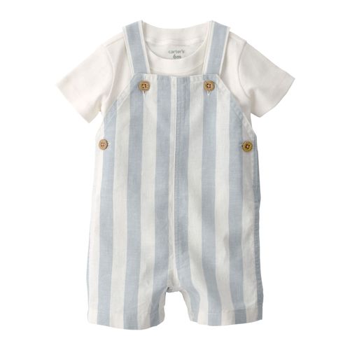 Carter´s Set 2 Piezas Enterito Musculosa Rayado Remera Mangas Cortas Blanca