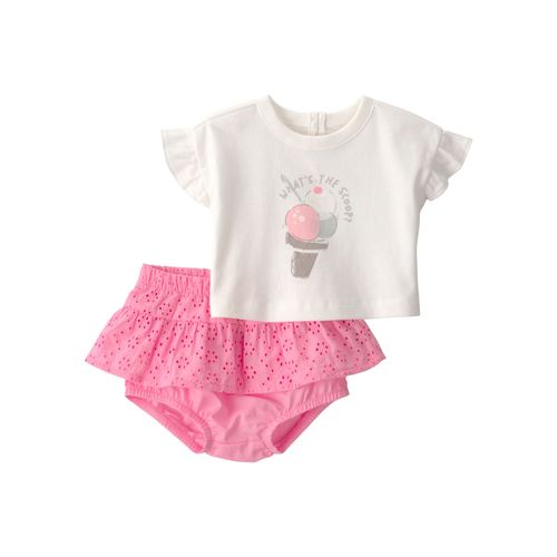 Carter´s Set 2 Piezas Remera Volados Short Rosa Volados