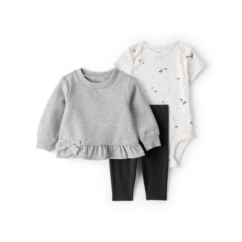 Carter´s Set 3 Piezas Body Mangas Cortas Buzo Volados Pantalon
