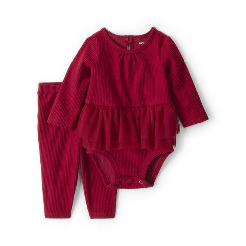 Carter´s Set 2 Piezas Body Mangas Largas Volado Tul Pantalon