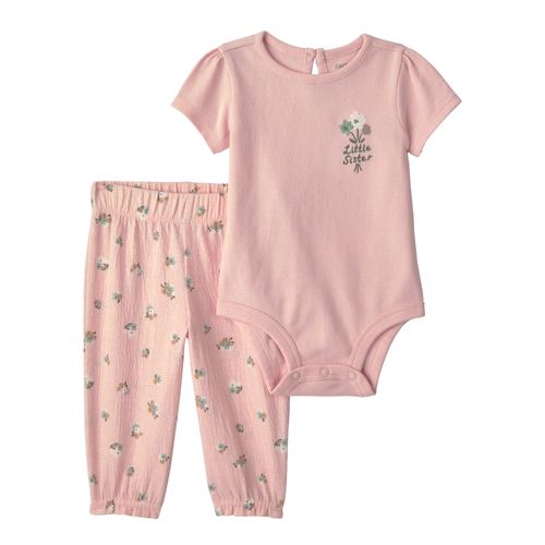 Carter´s Set 2 Piezas Body Mangas Cortas Pantalon Floral Little Sister