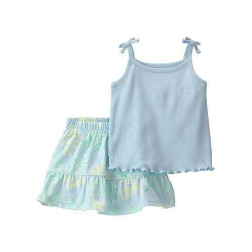 Carter´s Set 2 Piezas Remera Musculosa Pollera Short Corales Verdes